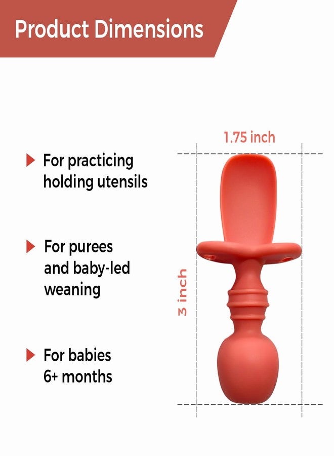 Zikku Baby Feeding Spoons & Forks Set, Easy Grip Silicone, Anti-Choke Design, Gum Friendly, BPA Free, 6M+, 8 CM (Green) - Image 4