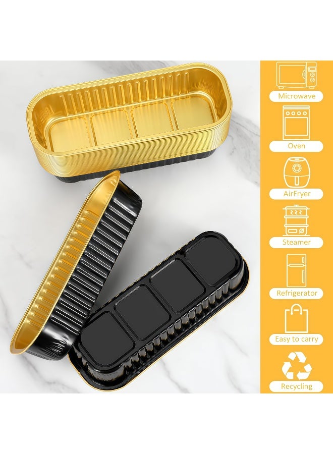 100 Pack Mini Loaf Pans with Lids and Spoons Sealing Sticker, 6.8oz Mini Cake Pans for Baking, Disposable Aluminum Foil Loaf Pans, Loaf Baking Pans, Small Cake Containers With Lids - Image 4