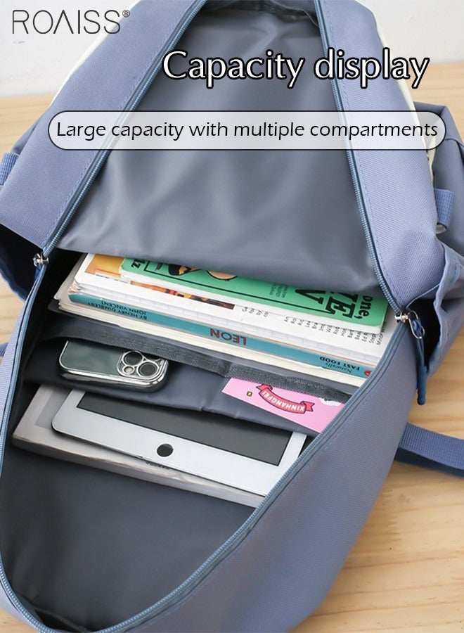 roaiss 5-Piece Large-Capacity Oxford Cloth Printed Backpack Student Daily School Multi-Piece Combination Waterproof Bag  - Image 3