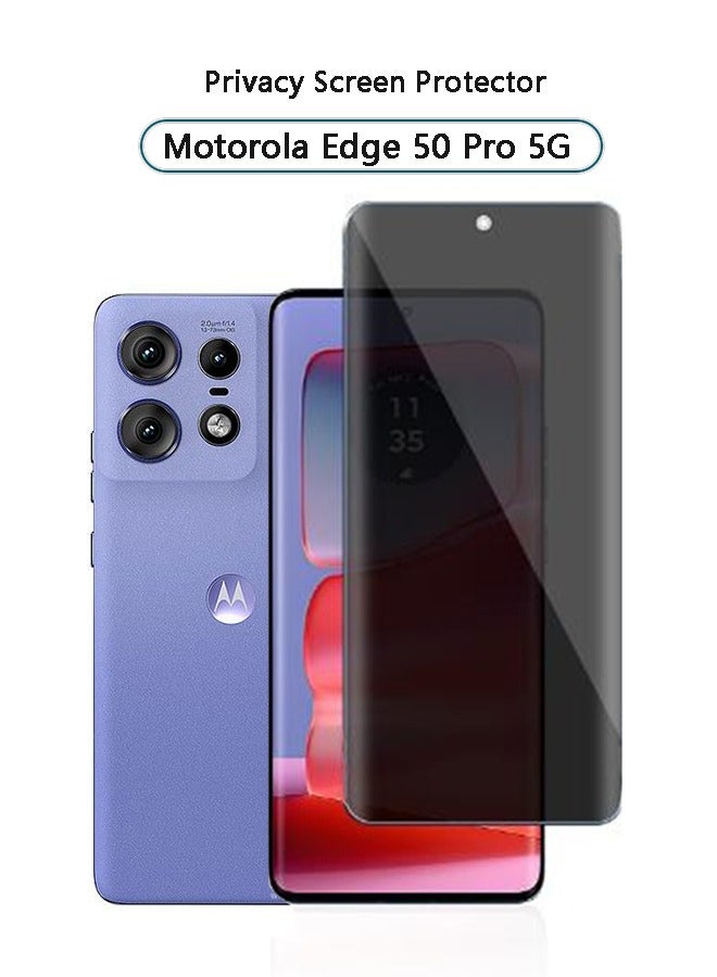 إكس ليفيل واقي شاشة الخصوصية لهاتف Motorola Edge 50 Pro 5G، صلابة 9H، مضاد للتجسس، مضاد للخدش، مضاد للغبار، طبقة زجاجية مقواة سهلة التركيب - Image 1