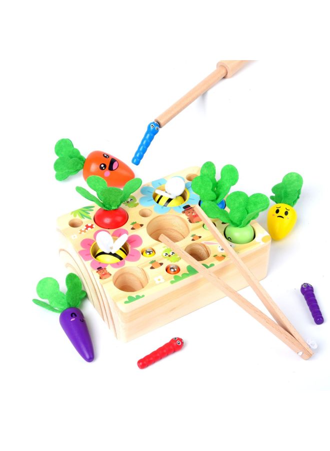 Baby Grasping Training Toys Fine Building Blocks Splicing Radish Catching Insects Puzzle Early Education Boys And Girls 1-2 Years Old-Color:Radish Pulling Fishing Toy - Image 2