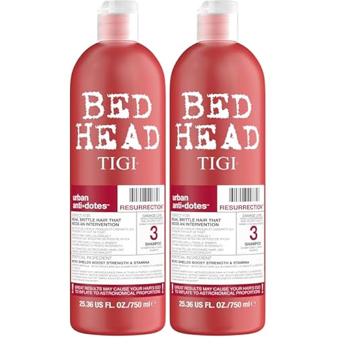 Bed Head Tigi Urban Anti+dotes Resurrection Shampoo Damage Level 3, 25.36 Ounce (Pack of 2)