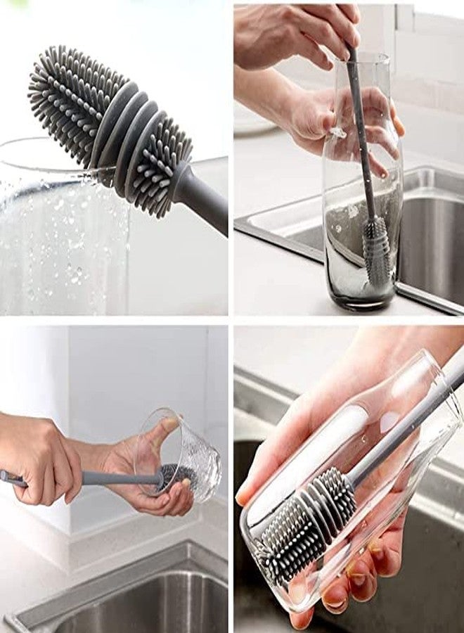 ULTRONEX Long Bottle Cleaning Brush for Washing Water Bottle, Narrow Neck Containers, Hydro Flask, Vacuum Sports Bottle, Vase and Glassware - Image 2