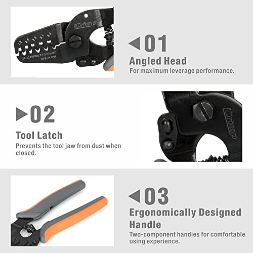 IWISS iCrimp Open Barrel Crimping Tools Works on AWG24-12 JAM, Molex, Tyco, JST Terminals and Connectors - Image 3