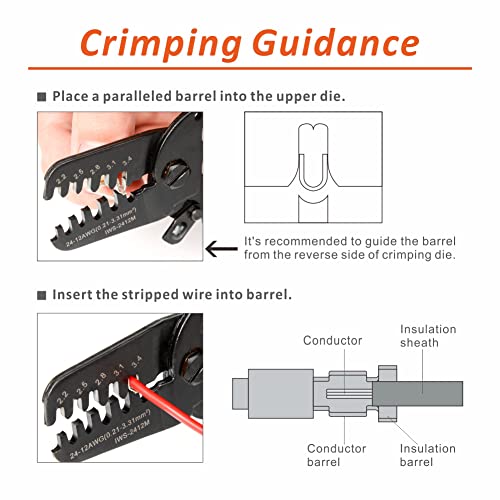 IWISS iCrimp Open Barrel Crimping Tools Works on AWG24-12 JAM, Molex, Tyco, JST Terminals and Connectors - Image 4