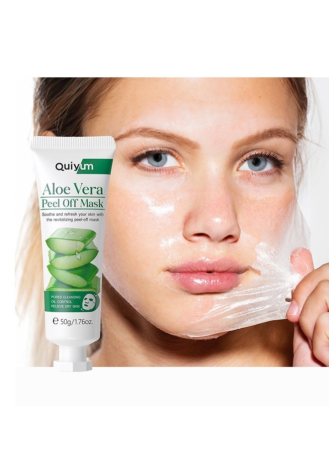 QUIYUM Aloe Vera Peel Off Mask, Exfoliating Hydro Jelly Masks for Facials, Moisturizing, Refreshing, Pores Cleansing, Oil Control, Soothes & Strengthens Skin Barrier for All Skin Types - Image 1