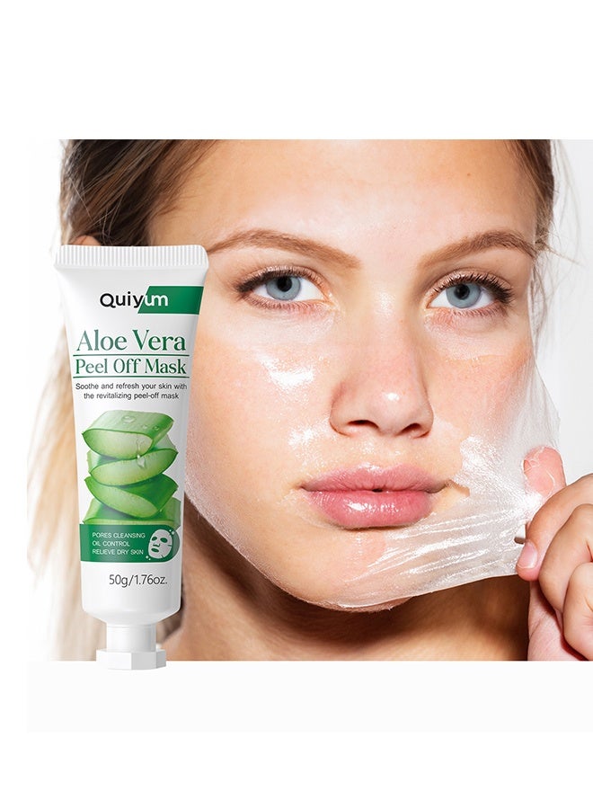 QUIYUM Aloe Vera Peel Off Mask, Exfoliating Hydro Jelly Masks for Facials, Moisturizing, Refreshing, Pores Cleansing, Oil Control, Soothes & Strengthens Skin Barrier for All Skin Types - Image 1