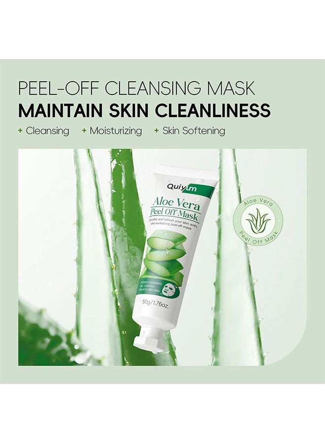 QUIYUM Aloe Vera Peel Off Mask, Exfoliating Hydro Jelly Masks for Facials, Moisturizing, Refreshing, Pores Cleansing, Oil Control, Soothes & Strengthens Skin Barrier for All Skin Types - Image 4