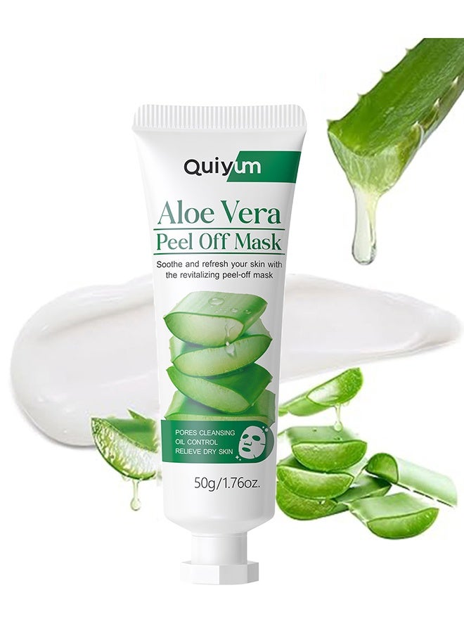 QUIYUM Aloe Vera Peel Off Mask, Exfoliating Hydro Jelly Masks for Facials, Moisturizing, Refreshing, Pores Cleansing, Oil Control, Soothes & Strengthens Skin Barrier for All Skin Types - Image 2