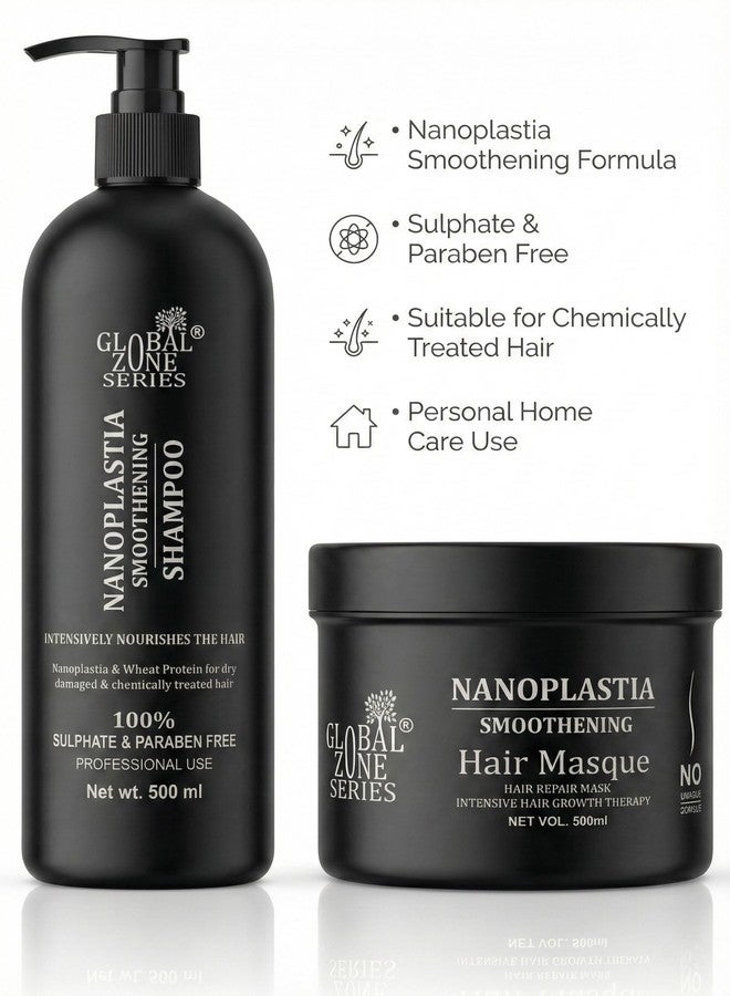 Nexify india Global Zone Series Nanoplastia Hair Care Set, Smoothening Shampoo and Hair Masque, 500 ml Each, Sulphate and Paraben Free - Image 3
