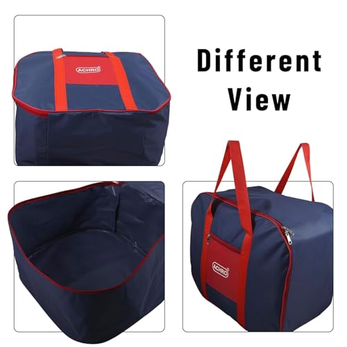 ACHRO 2 Pack Moisture Proof Nylon Large Size Underbed Storage Bag For Clothes/Bedsheets/Toys/Blankets/Bedsheets Storage Bag Blue Red (54 x 46 x 28 cm) -Multipurpose, Rectangular - Image 2