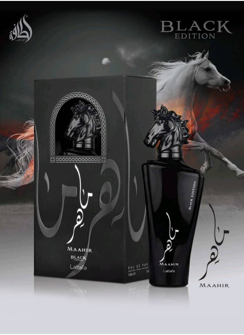 Lattafa Maahir Black Edition by Lattafa | Unisex Perfume 100ml | Luxury Long Lasting Perfume with Oud, Patchouli & Leather Notes  - Image 1