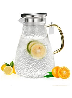 Oasisgalore 64 oz Glass Pitcher with 2-in-1 Silicone Lid, Leak Proof Spout Water Carafe for Hot/Cold Beverages.  - Image 1