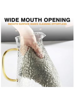 Oasisgalore 64 oz Glass Pitcher with 2-in-1 Silicone Lid, Leak Proof Spout Water Carafe for Hot/Cold Beverages.  - Image 4