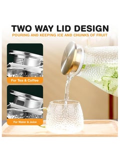 Oasisgalore 64 oz Glass Pitcher with 2-in-1 Silicone Lid, Leak Proof Spout Water Carafe for Hot/Cold Beverages.  - Image 5