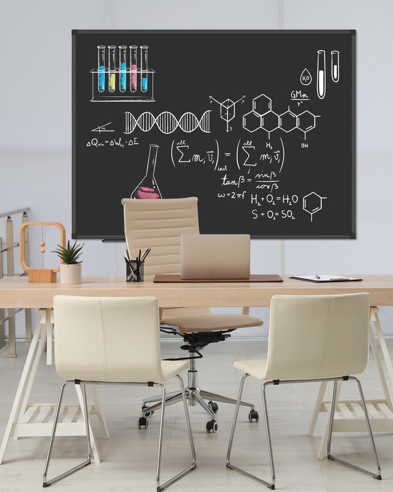 XBoard Magnetic Chalkboard Blackboard 48 x 36, Chalk Board/Black Board with 2 Magnets, Black Aluminium Frame - Image 5