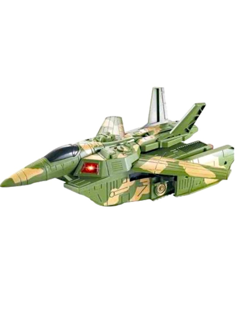 Toy Box 2 in 1 Transformer Tank Aircraft Convertible Tank & Jet Fighter Airplane Toy  - Image 2