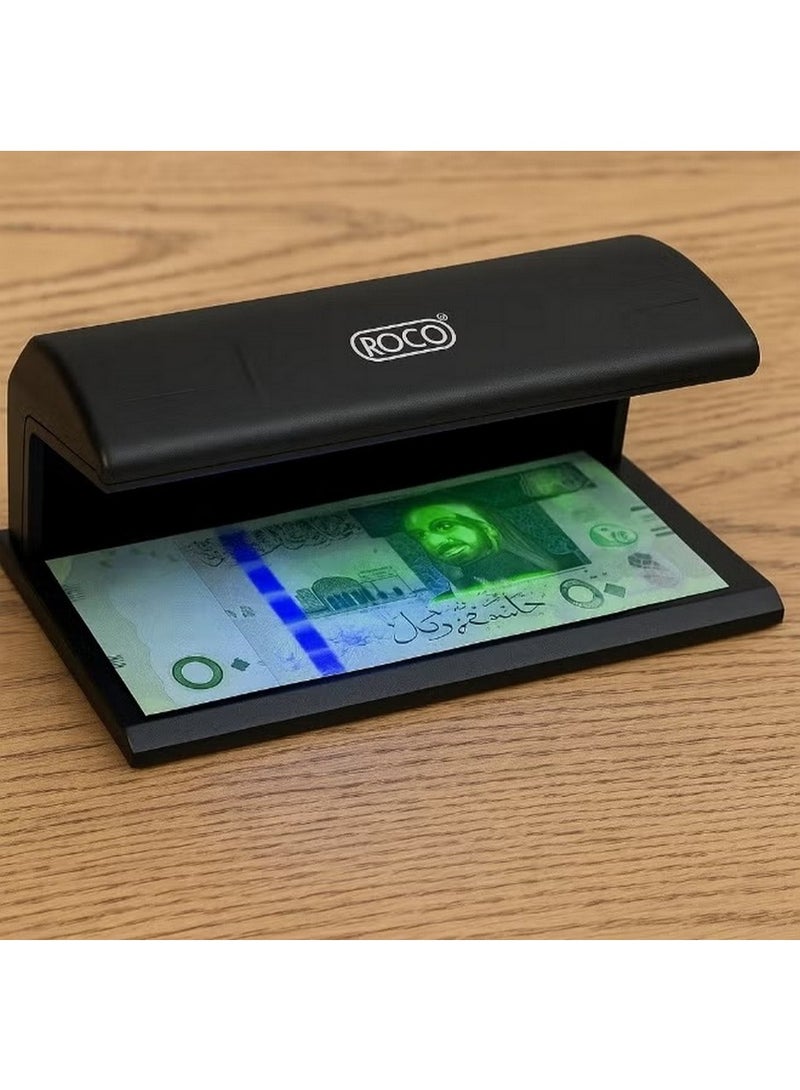 ROCO Uv Money Detector Counterfeit Bill Checker For Cash & Riyal Notes Fluorescent Ink 220 Volts Black - Image 5