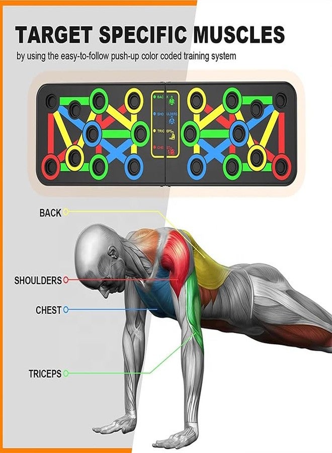 Radiance™ Professional Foldable 14 in1 Push-Up Board with Color-Coded Hand Positions - Portable, Durable Exercise Equipment for Full Body Workout For Man & Women - Image 5