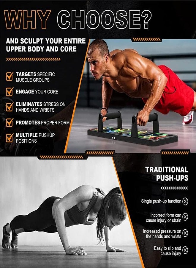 Radiance™ Professional Foldable 14 in1 Push-Up Board with Color-Coded Hand Positions - Portable, Durable Exercise Equipment for Full Body Workout For Man & Women - Image 3