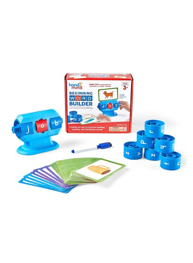 hand2mind Beginning Word Builder, CVC Word Games, Spelling Toys for Kids 3-5, Learning How to Read, Sight Words Flash Cards, Kindergarten Learning Activities, Science of Reading Manipulatives - Image 1