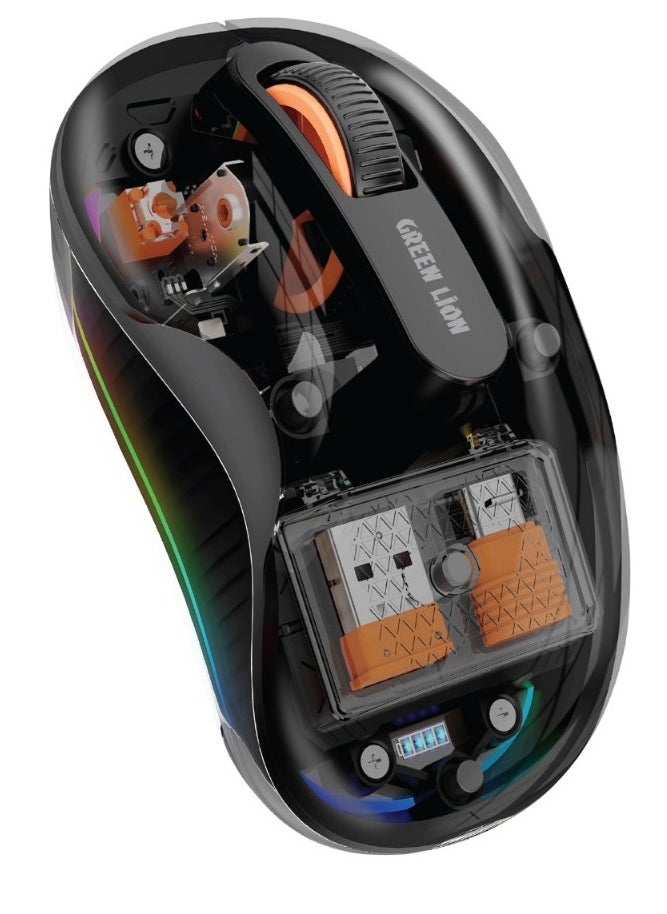 GREEN LION - Wireless Turtle Mouse 2400DPI / 3Million Times Clicking Life / Connect 3 Devices / Rechargeable / Fully Magnetic Design / Clear Vision, Smoother Clicks / Turtle Mouse Click with Clarity - Black - Image 1