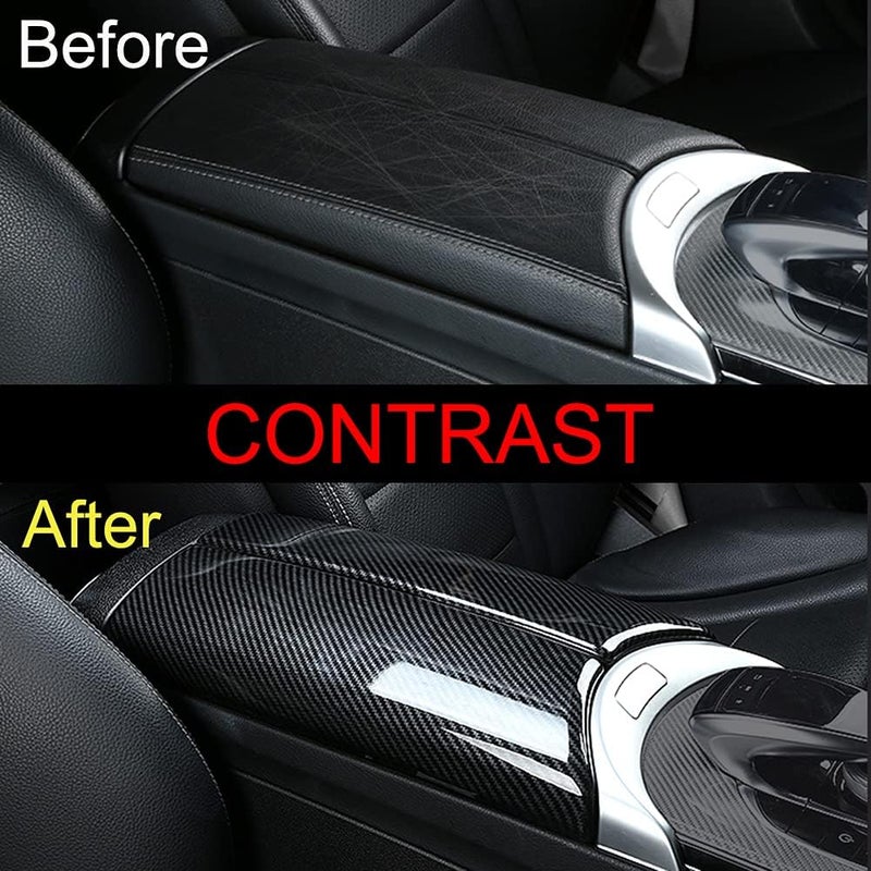 AOKIO Car Interior Center Console Armrest Storage Box Protective Cover Trim for Mercedes Benz C Class W205 GLC Class X253 Accessories 2015-2022 (Carbon Fiber Color) - Image 3