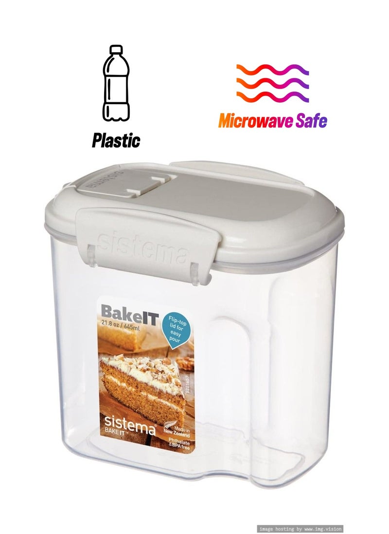 sistema - Bake It Mini Bakery 645Ml, Is Stackable And Perfect For Storing Smaller Baking Ingredients, And Its Microwave, Dishwasher Safe And Bpa Free - Image 1