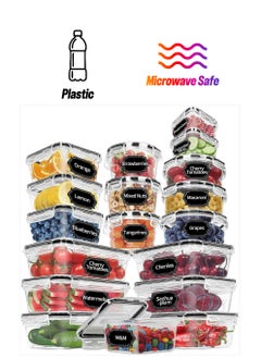 Arabest 36 Pack Food Storage Containers with lids (18 Airtight Kitchen Storage Containers & 18 Lids), Plastic BPA-Free Meal Prep Container for Pantry Organizers and Storage with Free Labels & Marker  - Image 1