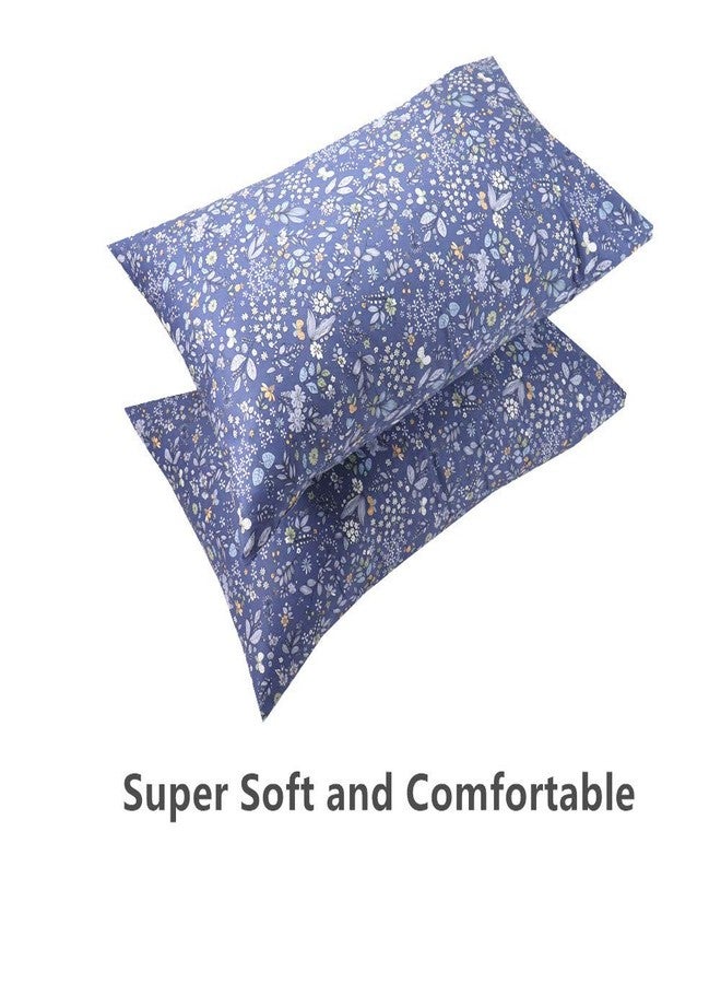 WBYCOTBED Blue Botanical Standard Size Pillowcase Set of 2, 100% Long Staple Pure Cotton Envelope Closure Pillow Cover, 20×30 Inch - Image 4
