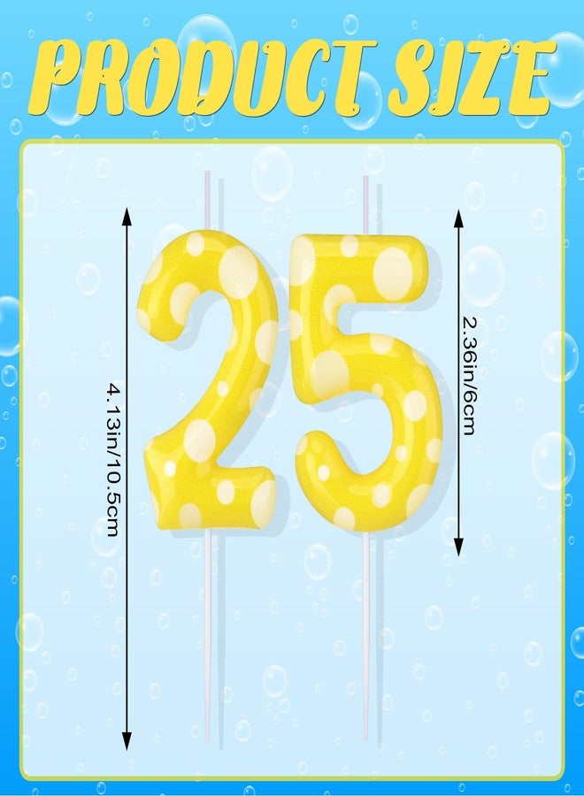 Conelist Sponge Birthday Number Candle Yellow Sponge Print Themed Birthday Candles Numeral Birthday Cake Topper for Sponge Themed Birthday Sponge Fans Party Decoration Supplies (Number 25) - Image 3