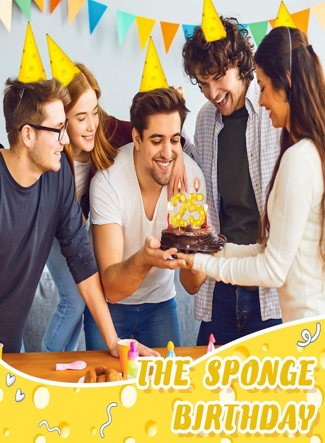 Conelist Sponge Birthday Number Candle Yellow Sponge Print Themed Birthday Candles Numeral Birthday Cake Topper for Sponge Themed Birthday Sponge Fans Party Decoration Supplies (Number 25) - Image 5