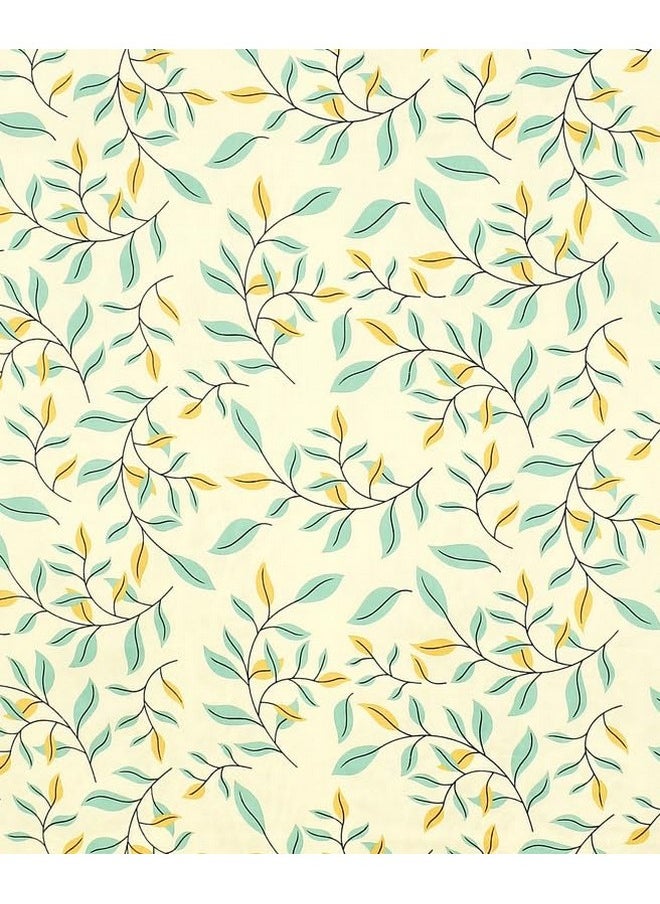 BSB HOME BSB HOME Glace Cotton 220 Tc Flat Single Bedsheets For Summer Breathable|Wrinklefree (Size-152 X 228 Cm) With 1 Pillow Covers (Size-17 X 27 Inches, Floral Print Green Leaf)  - Image 3