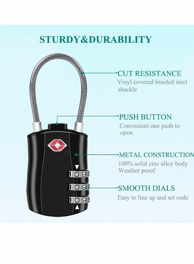 Travel Luggage Locks 2 Pcs, Combination Padlock for Luggage, Suitcases, Backpacks, Duffle Bag Laptop Camera Bag - Image 5