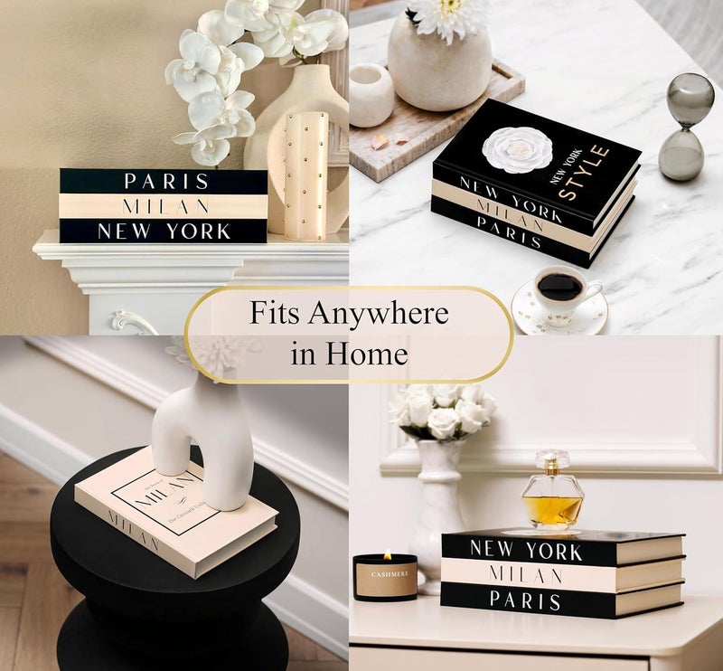 3 decorative books - a decorative set of three units, superior quality, closed construction, an elegant, modern touch to display home furniture, decor, and shelves, an elegant and modern addition. - Image 2