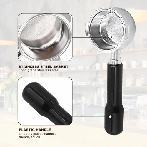 DFD 58mm Bottomless Portafilter Fit For Nuova Simonelli with Filter Basket Espresso Bottomless Portafilter Compatible with Simonelli Espresso Machine 58mm Portafilter with 2 Ears - Image 4