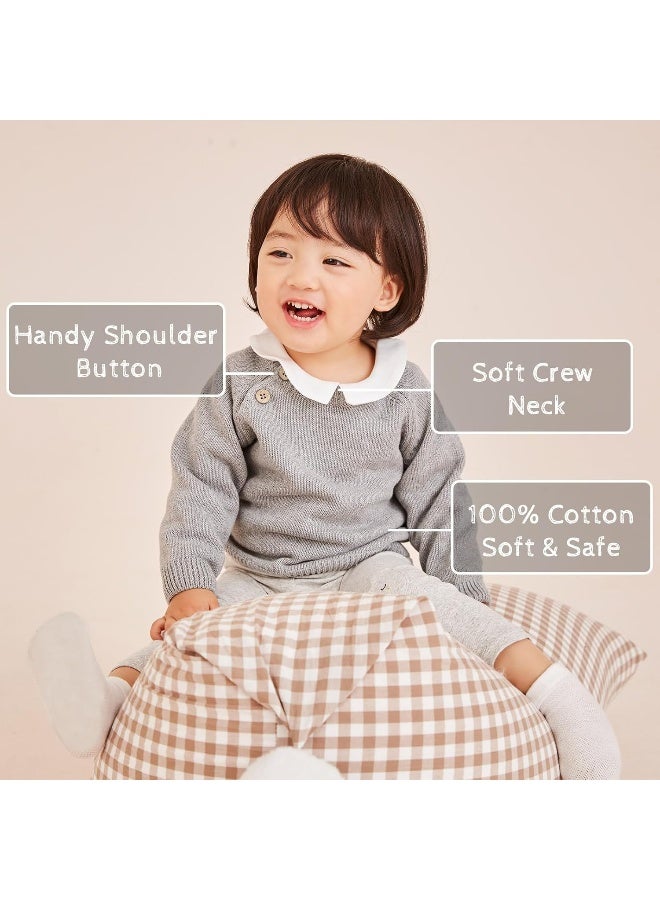 PureBorn pureborn Baby Boys Girls Cardigan Top Cotton Sweater Shirt Spring Jacket 1-3 Years  - Image 2