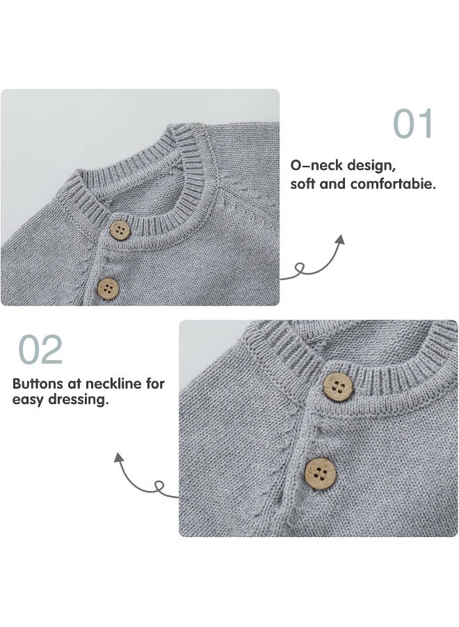 PureBorn pureborn Baby Boys Girls Cardigan Top Cotton Sweater Shirt Spring Jacket 1-3 Years  - Image 4