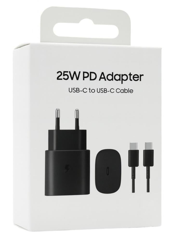 شاحن فائق السرعة 25 واط متوافق مع جميع أجهزة سامسونج – بجودة عالية جدًا مع كابل Type-C إلى Type-C - Image 1