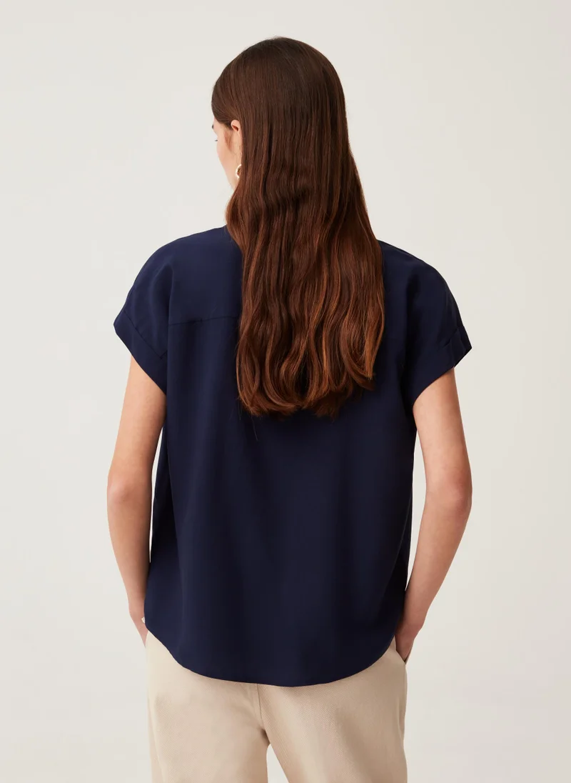 Ovs Sustainable viscose blouse with V neck