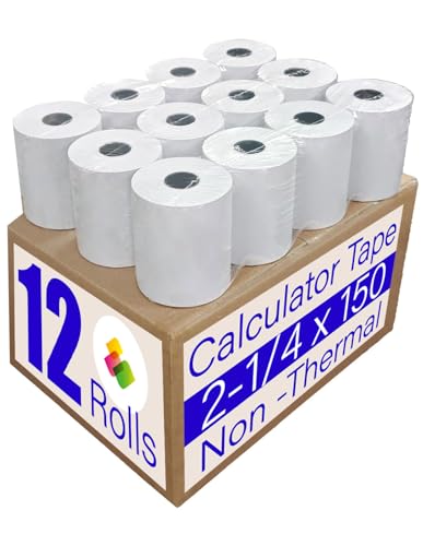 3000LABELS DIRECT (12 Rolls)2 1/4 in x 150 ft Adding Machine Tape Paper Rolls, for HR-10RC, HR-170RC, HR-200RC, EL-1197PIII, EL-1801V, P23-DHV-3, CP-90A, MP11DX-2, 1280-2,3000Labels Direct - Image 1