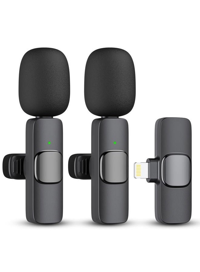 Poise3EHome 2 Pack Wireless Lavalier Microphone for iPhone iPad, Lapel Mics Plug-Play 2.4G Ultra-Low Delay Built-in Noise Reduction Chip 8H Working Time for Video Recording Interview Podcast Vlog YouTube  - Image 1