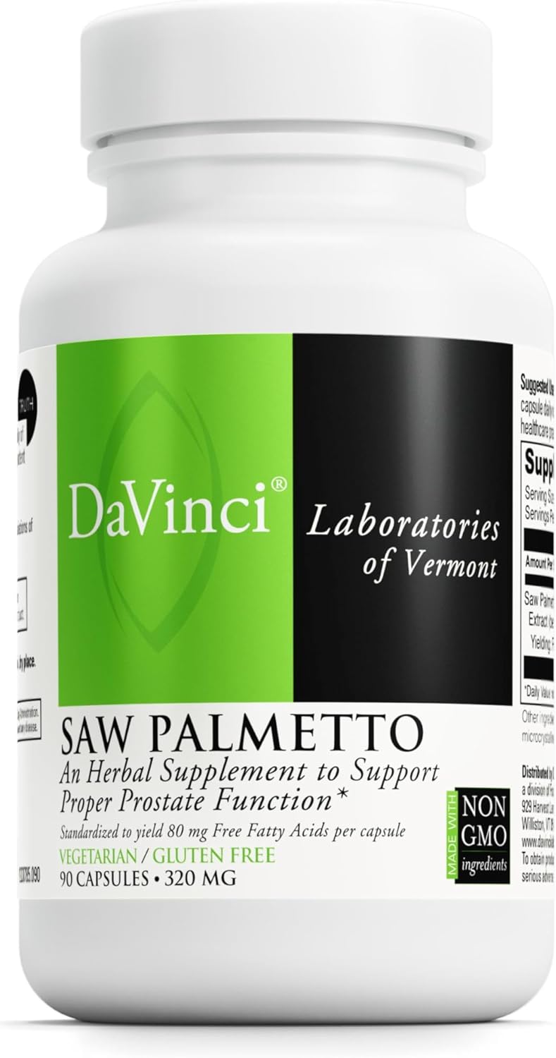 DAVINCI Labs Saw Palmetto  Dietary Supplement to Support Proper Prostate Health Function Premenstrual Needs and Lactation  with Saw Palmetto Berry Extract  GlutenFree  90 Vegetarian Capsules - Image 1