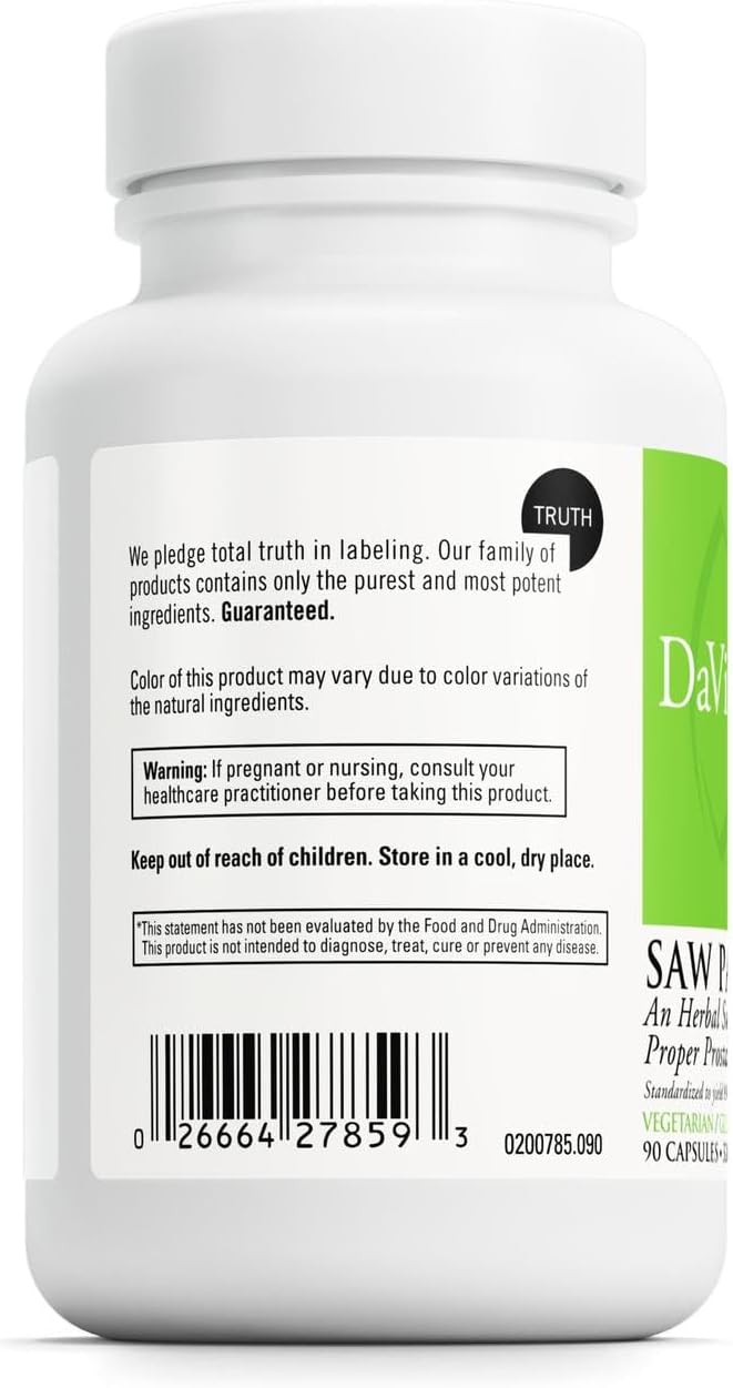DAVINCI Labs Saw Palmetto  Dietary Supplement to Support Proper Prostate Health Function Premenstrual Needs and Lactation  with Saw Palmetto Berry Extract  GlutenFree  90 Vegetarian Capsules - Image 3