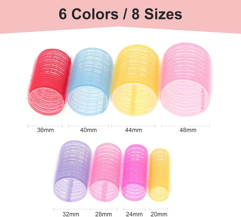 كلاراكو ١٠ بكرات شعر ذاتية التثبيت، بكرات تصفيف الشعر، تصميم لاصق للشعر، للاستخدام المنزلي أو في صالونات التجميل (٨ أحجام: صغير/متوسط/كبير) ٣٢ مم - Image 4