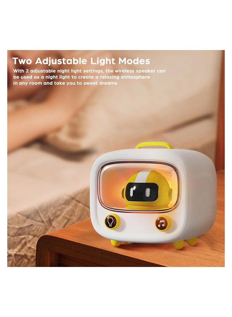 Generic - Cute Cartoon Bluetooth Speaker with Night Light, Portable Mini Robot Design, Wireless Bluetooth 5.0, Loud Volume, Perfect for Kids' Bedroom, Home, and Office Use. - Image 1