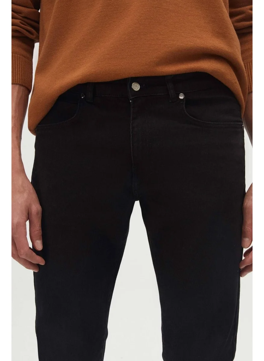 D'S DAMAT Slim Fit Black Straight Straight Leg Denim Trousers 6HCJ3ORT00102