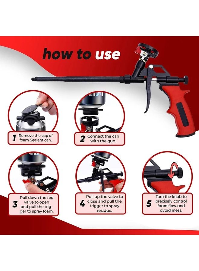 Professional Heavy Duty Foam Spray Gun For Caulking Filling Sealing Home Office Use - Image 5