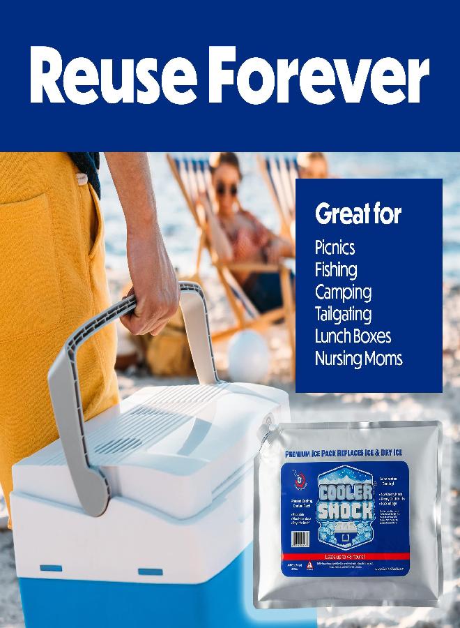 Cooler Shock Shock Reusable Ice Packs For Cooler - 3 Ice Packs For Coolers - Long-Lasting Cold Freezer Packs For Lunch Boxes - Cooler Accessories For School, Beach & Fishing - Camping Gifts - Image 5