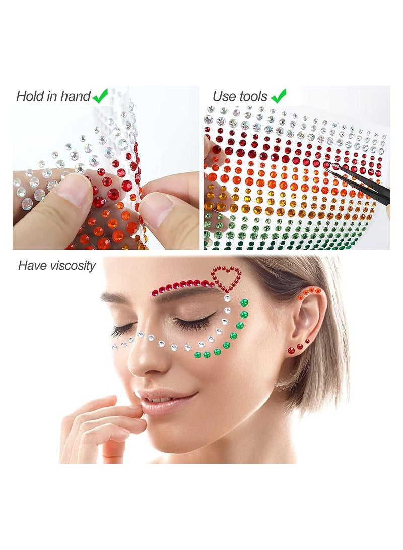رات سو ٩٠٠ قطعة من ملصقات الراينستون اللاصقة للوجه والأظافر والهواتف المحمولة والحرف اليدوية والبطاقات لتزيينها - Image 4
